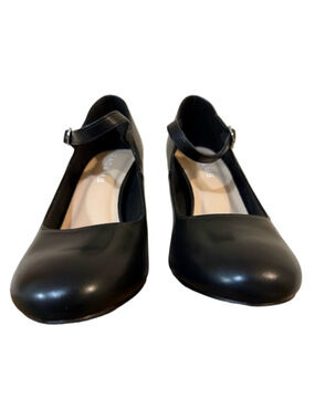 Elegant Black Mary Jane Heels with Ankle Strap